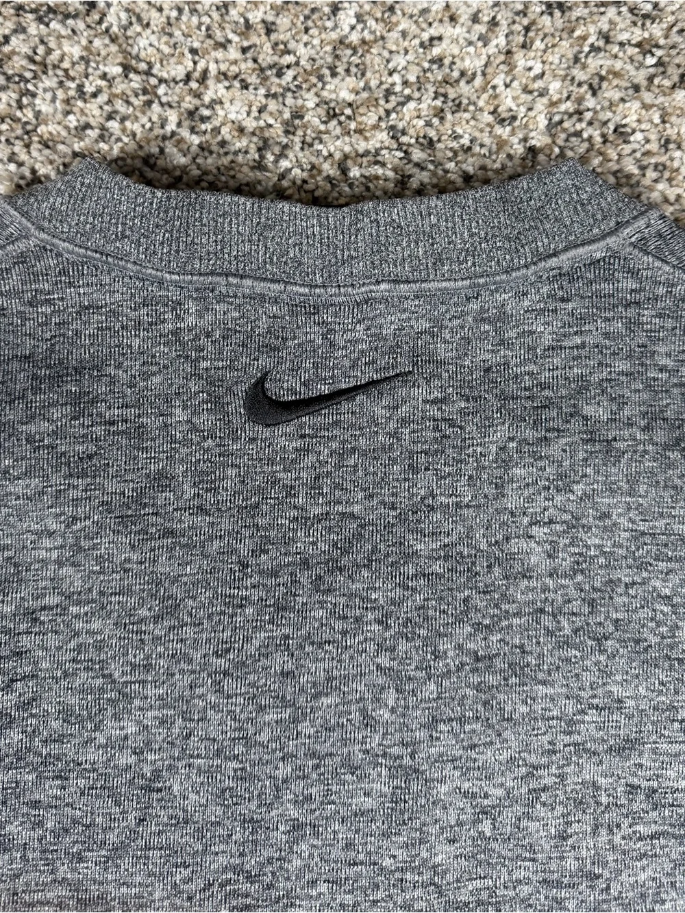 Sz Small Men’s Nike Dri-Fit V Neck Pullover Golf Sweater Vest Grey Ribbed Trim